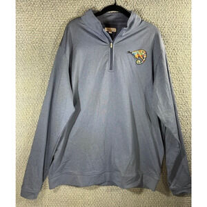 Peter Millar Quarter-Zip Pullover Navy Long Sleeve Golf Shirt / Chameleon/ XL